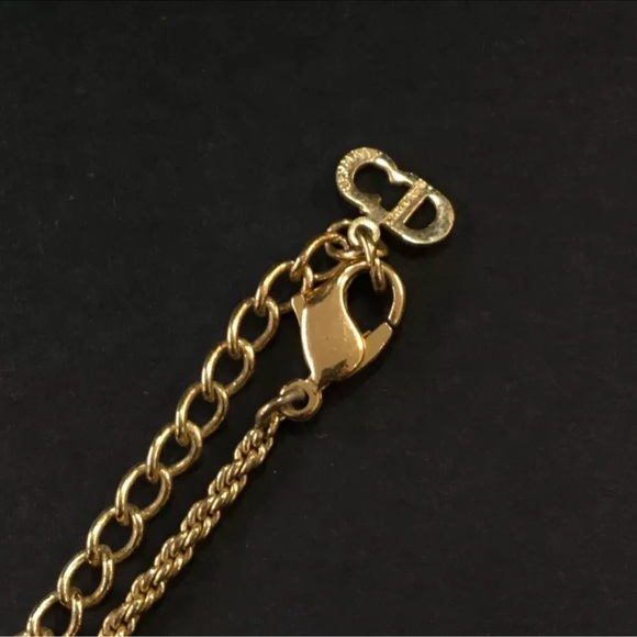 Christian Dior Gold Perfume Bottle Necklace Dior Logo - Picture 4 of 6
